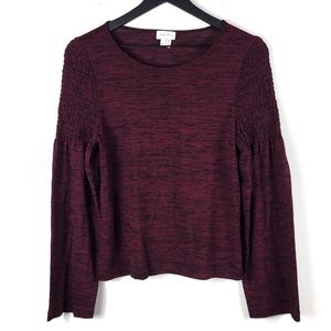 Anthropologie Meadow Rue Knit Top Burgundy XS